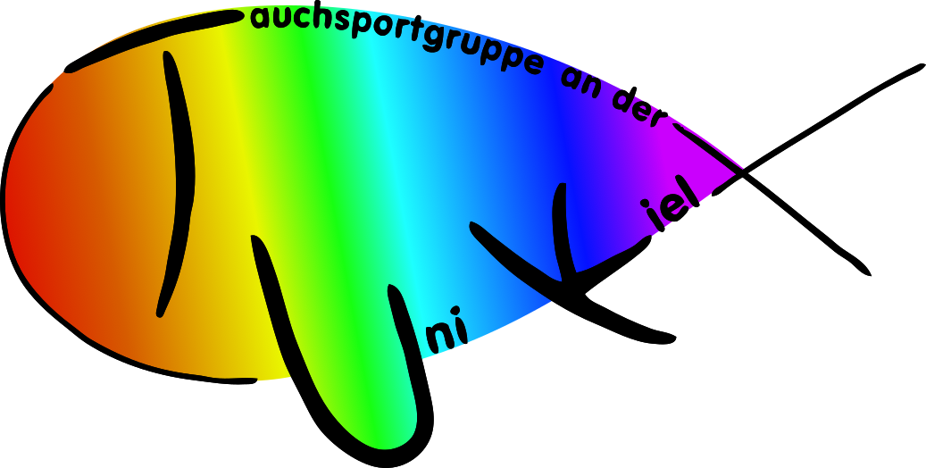Our logo, a fish form with the clubs name, colored as rainbow